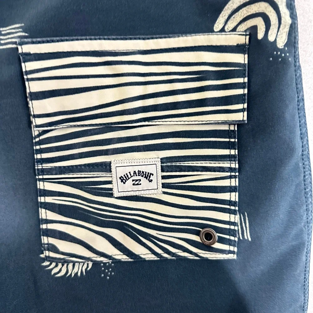 Billabong Recycler Sundays Board Shorts Mens 28 Blue Teal Print‎ Swim Trunks